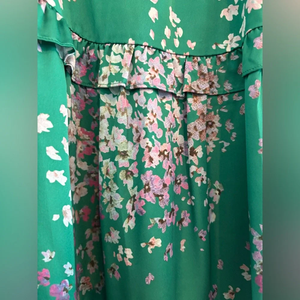 Ted Baker London Serendipity Green Floral Tiered Skirt Size 1